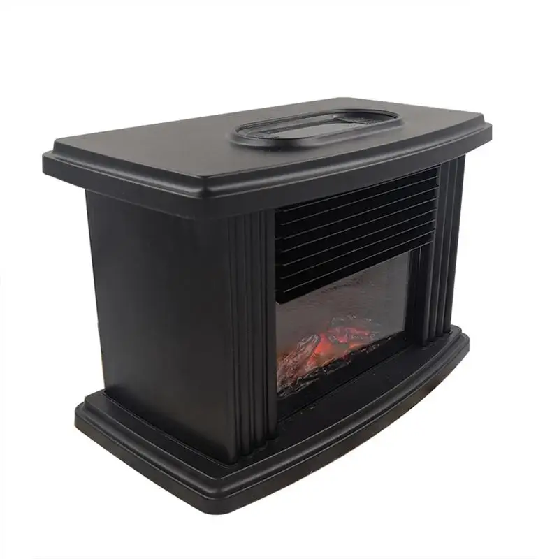 Mini Electric Fireplace Stove Heater Portable Tabletop Indoor Space Heater 1000W Decorative Electric  Heaters Tabletop Fireplace