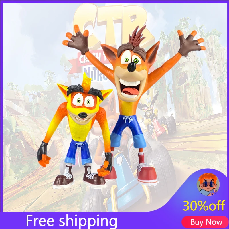 Crash Bandicoot Trilogy Anime Figure Game Accessories Toy Models Car Desktop Ornaments Collection Holiday Gifts Games Children