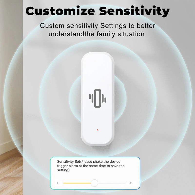 Zigbee Sensor de vibración inteligente detección Tuya Smart Life APP notificación alarma de vibración de movimiento en tiempo Real hogar inteligente, duradero