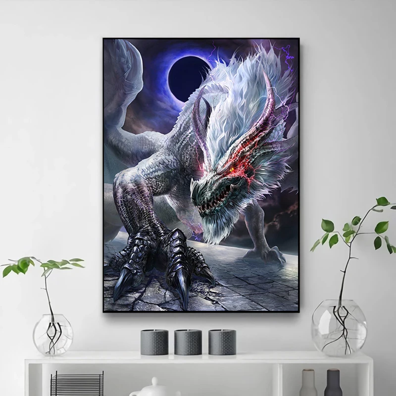 

Monster Hunter Wilds Game Poster Home Living Room Decoration Paintings on the Wall Painting Canvas Art Mural Bedroom Decor