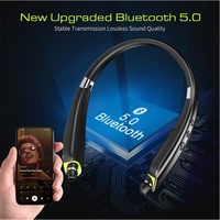 New SX-990 Stereo Bluetooth Headphones 5.0 Folding Universal Sports Music Headphones SX990 Hanging Neck Wireless Headphones