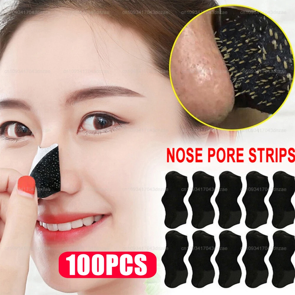 100 ピース/ロット鼻にきび除去マスクディープクリーニング縮小毛穴にきび治療マスクスキンケアステッカー美容メイクツール