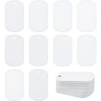 Aluminum Blank Rectangle Aluminum Stamping Tag Blank Dog Tag Double Sided Transfer Tags for DIY Keychains Pets Tags Project 2x1\
