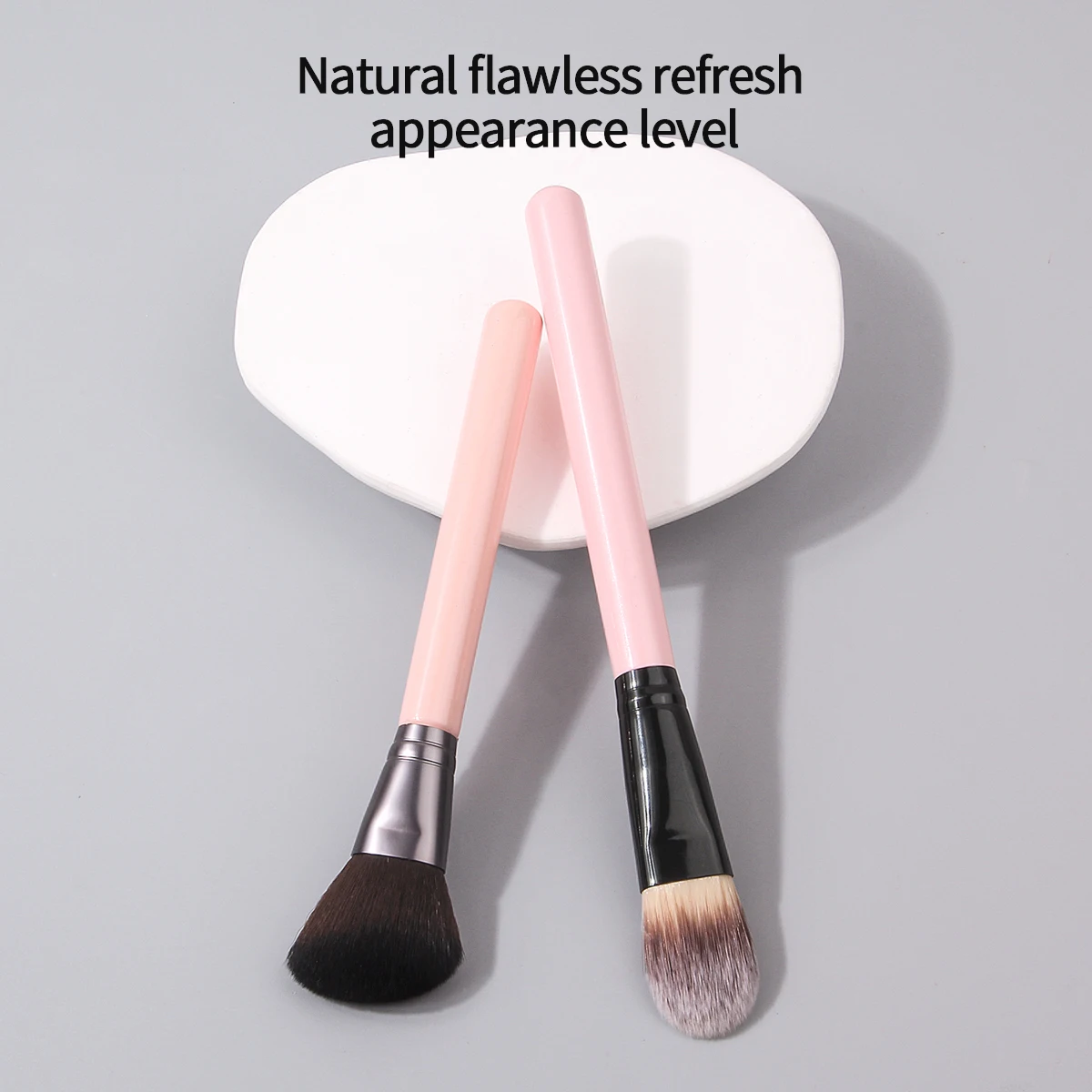 2PCS angled + tone-shaped makeup brush, loose brush, contouring brush, concealer brush, multi-functional beauty tool