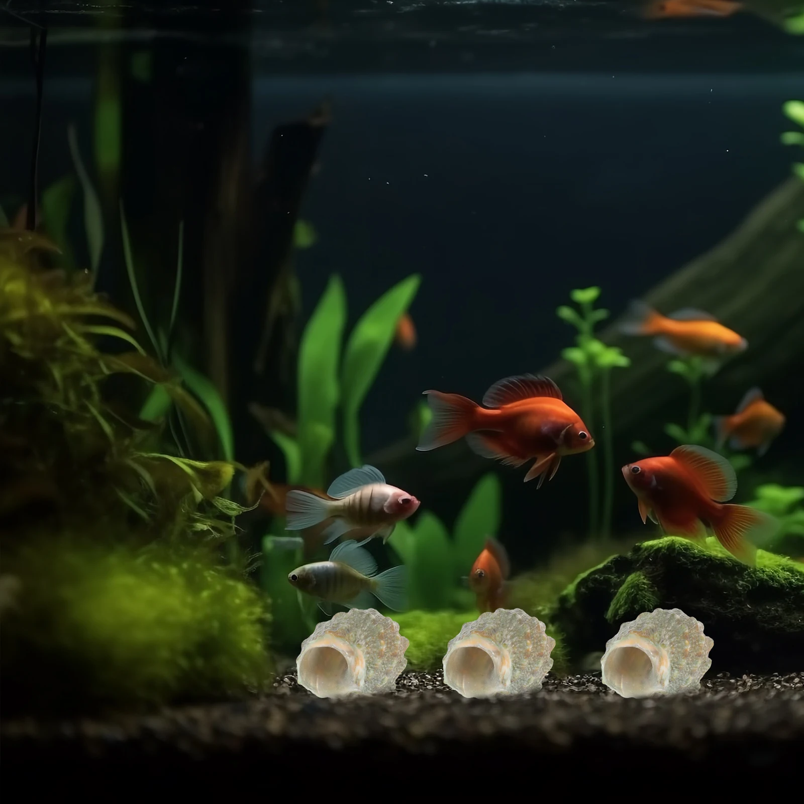 

200pcs Conch Decoration Aquarium Ornament Natural Diy Crafts Fish Tank Decor Crab Shell Desktop Landscape Fountain