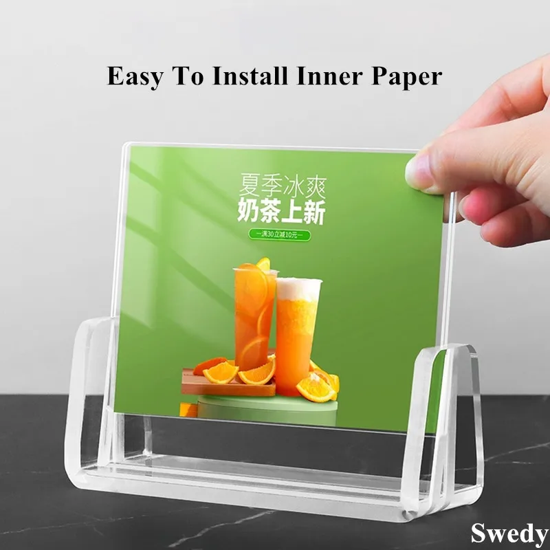 A5 148x210mm T / L Display Table Tent Acrylic Menu Card Sign Holder Display Stand Plastic Photo Picture Poster Frame