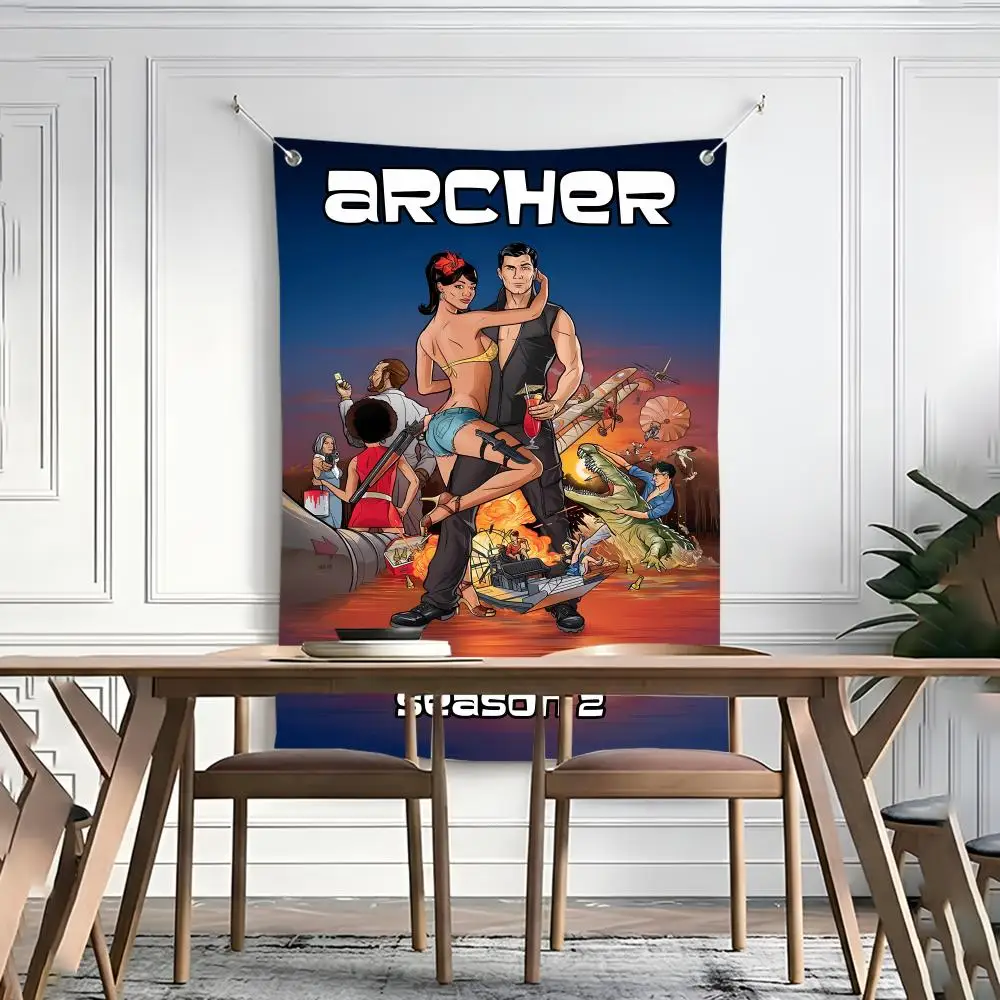 Sleek Modern Casual A-Archer Flags flags four rings hanging no edging for art indoor use and outdoor decor