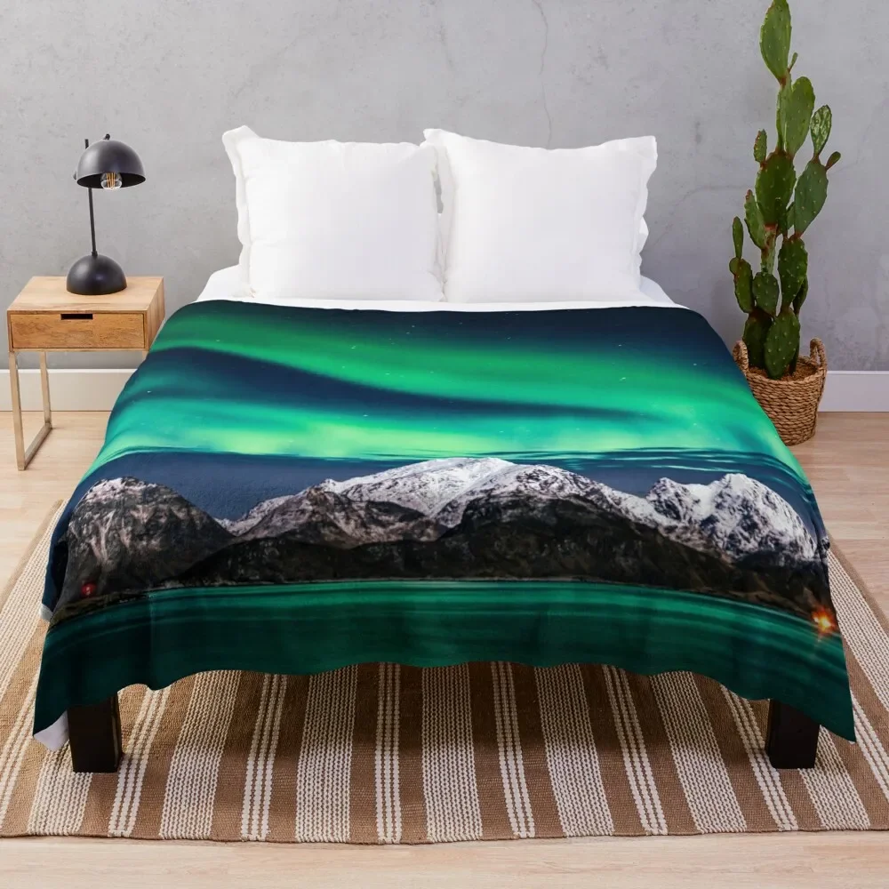 

Mountain Northern Lights Throw Blanket Sleeping Bag Luxury St Blankets