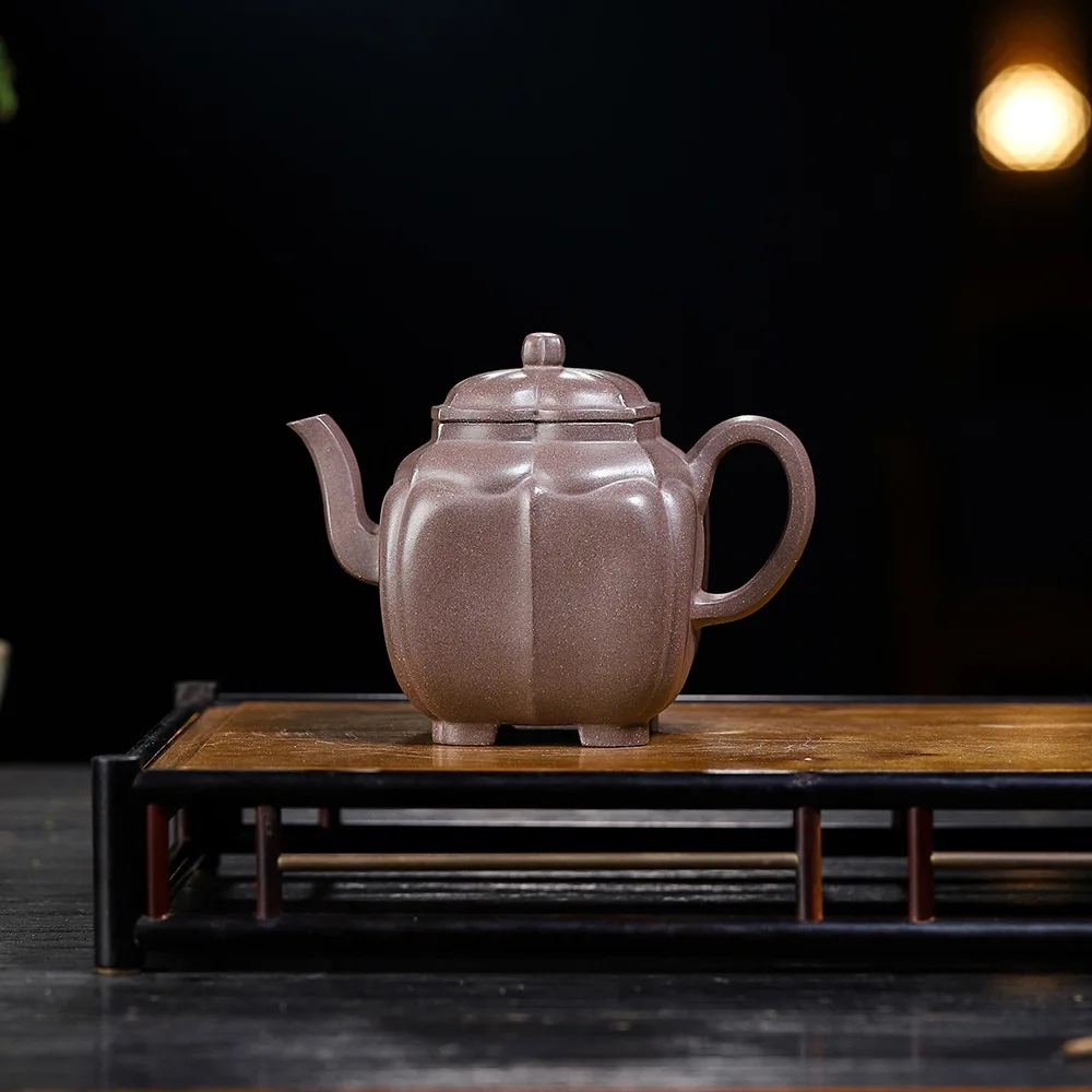 High Quality Yixing Purple Sand Teapot Tea Set Ore Old Green Gray Segment Mud Handmade Flower GD