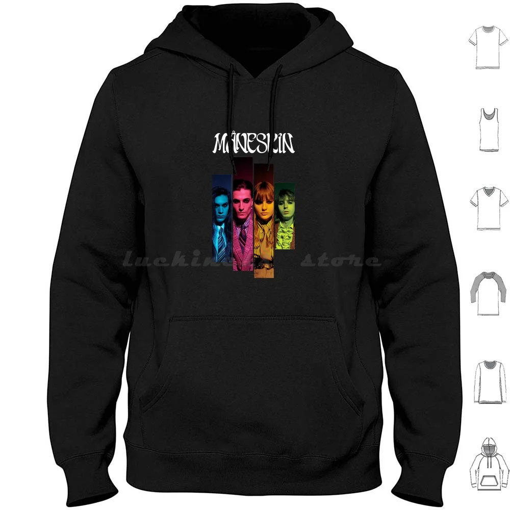Maneskin M ? Neskin 3 Hoodies Long Sleeve Maneskin M ? Neskin Italy Zitti E Buoni Damiano David Song Contest Esc