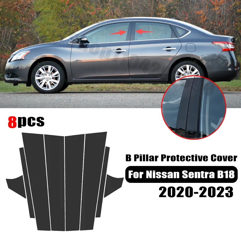 For Nissan Sentra B18 2020-2023 Car window decorative cover center protective film pillar B C pillar sticker Car Accessories