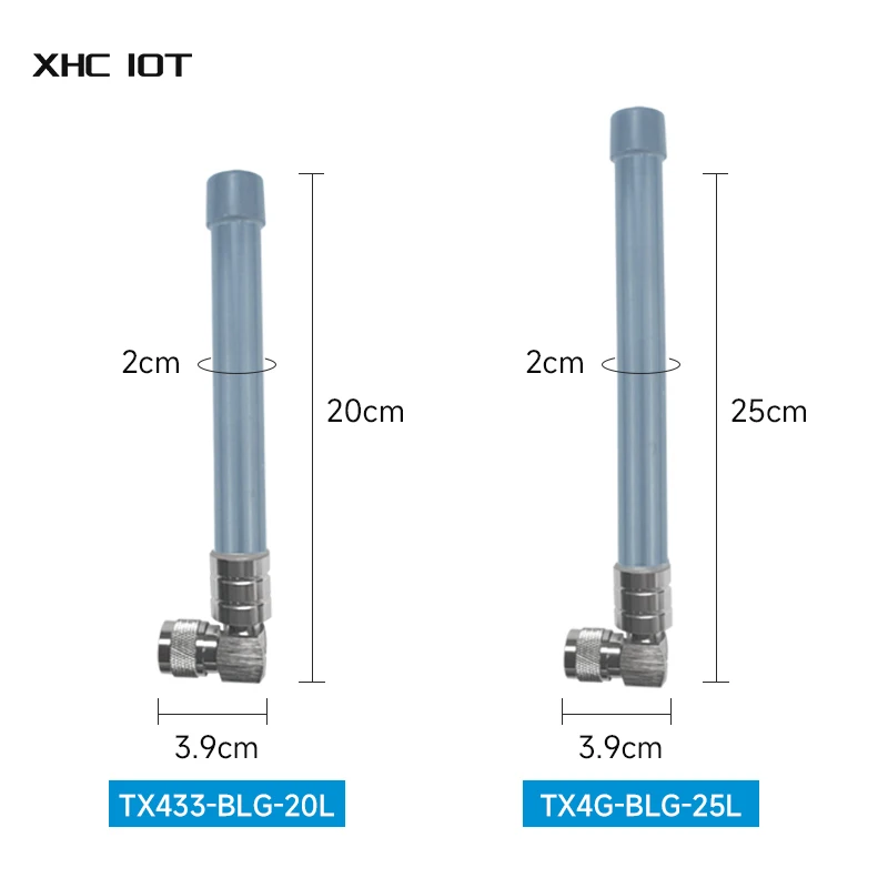 433MHz 4G N-J Fiberglass Antenna N-Male Interface IP67 Protection Waterproof High Gain XHCIOT TX433-BLG-20L TX4G-BLG-25L