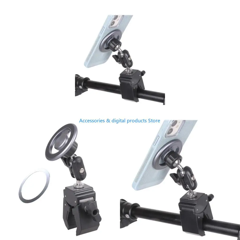 77JD Adjustable Bike Phone Holder with Pad for Secure Grip On Motorcycles Scooters Fitness Equipment