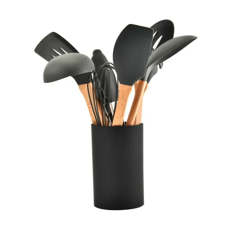 Kitchen Ware 8-Piece Kitchen Cooking Shovel Set Building Blocks Handle Silicone Spatula Set Cooking Tools