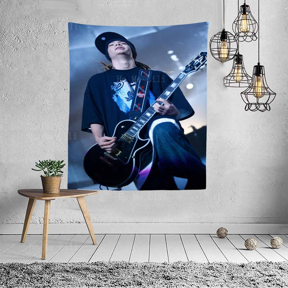 Guitarist Tom Kaulitz And Drummer Gustav Schaefer Of The German Teen Band Tokio Hotel Tapestry For Bedroom Decor