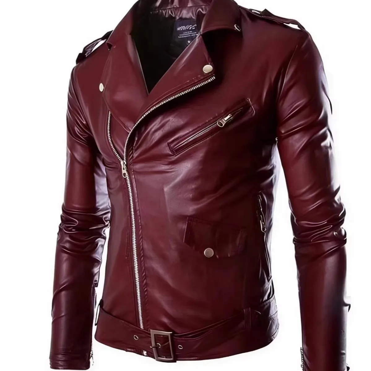

Motorcycle New Men's Leather Jacket Trendy Men's Locomotive Leather Jacket Large Size
