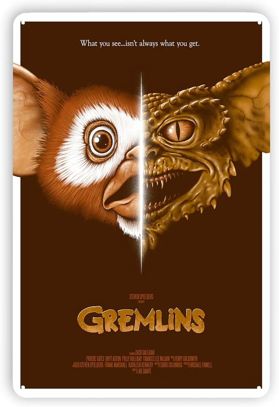 8X12 in Gremlins Poster Tin Painting Tin Sign Metal Sign Vintage Metal Poster Home Wall Decoration, Multicolor,