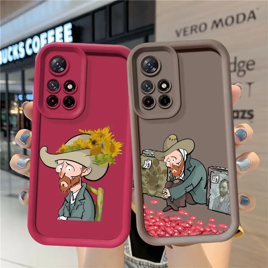 電話ケース Xiaomi Redmi 9T 9C 12C 10A 14C 13C A2 A1 Plus 10C A3 A5 9A ソフトカバー ゴッホ クリエイティビティ フラワー