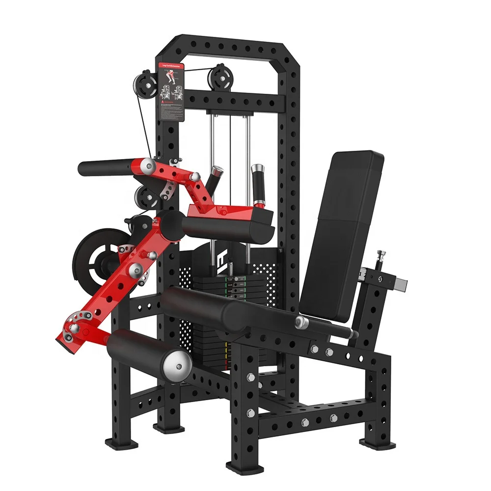 Commercial Pin Loaded Leg Extension & Curl Machine, Dual Function Seated Leg Training Equipment for Gym Strength Workout