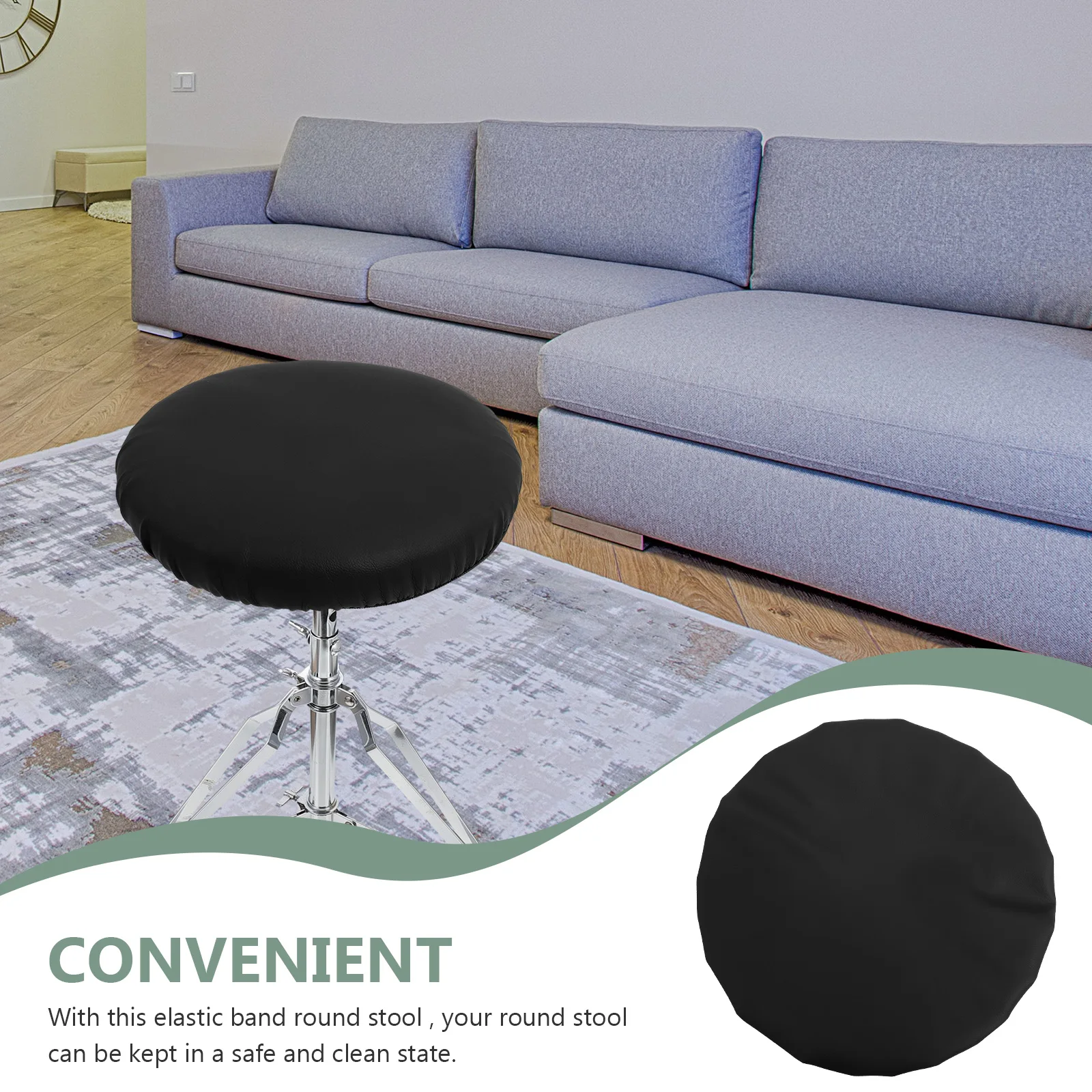 

Washable Round Bar Seat Cover Cushion Slipcover Dining Kitchen Restaurant Chair Protector Elastic Comfortable Easy Clean