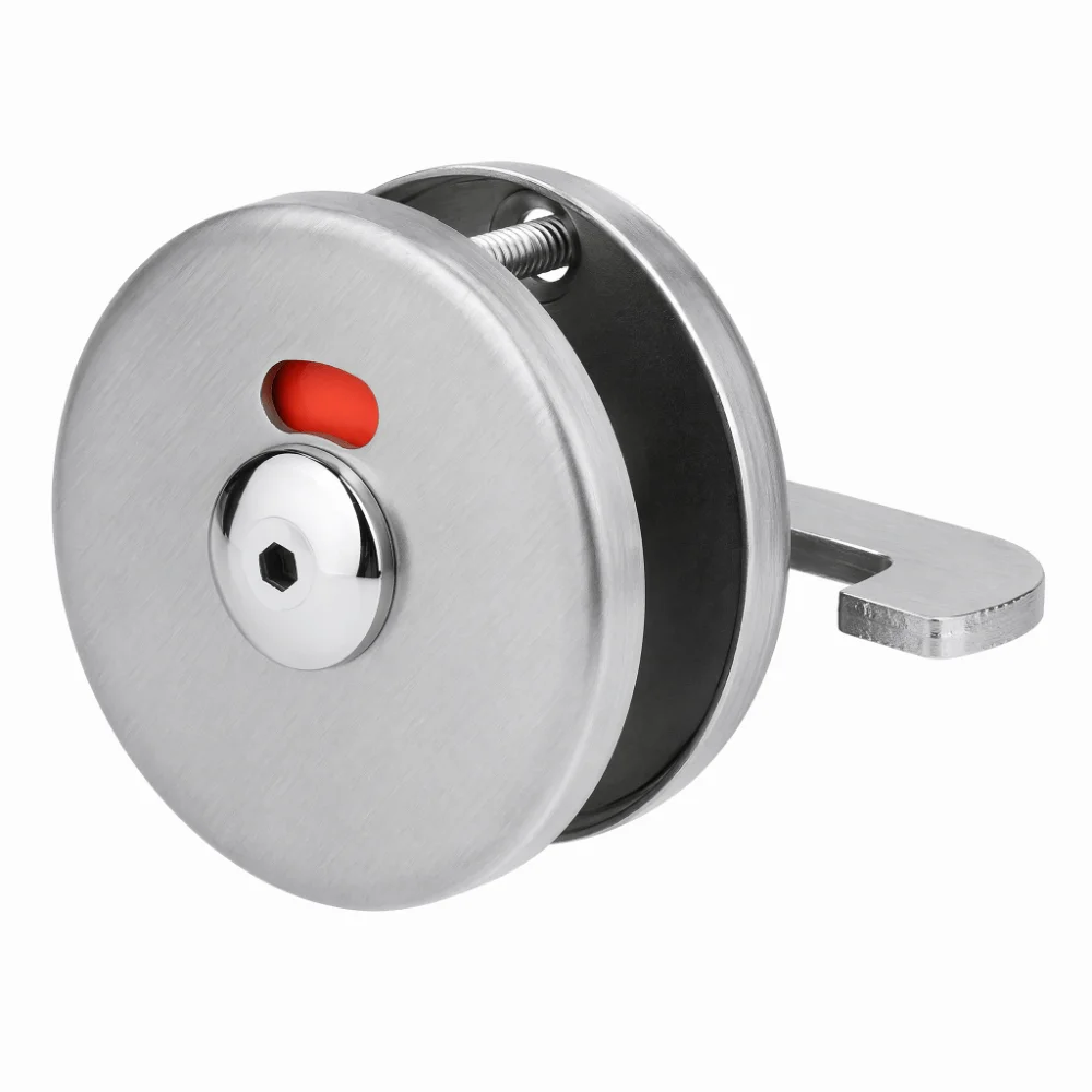 Durable Stainless Steel Latch Lock Keyless Silver Privacy Door Lock Indicating Door Lock Restroom