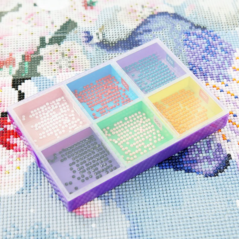 6 Grids Palette With Cover Diamond Painting Accessory Tray Kits Large Capacity Plate Tool Nail Art Beading Plates Cross Stitch