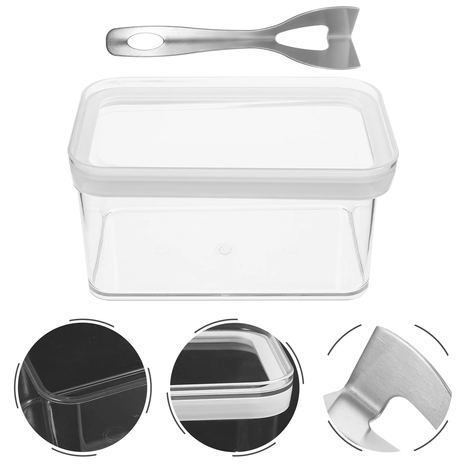 

1Set Butter Keeper Container with Lid Cutting Tool Compact Butter Dish for Home Kitchen Storage Freshness Preserving Smooth