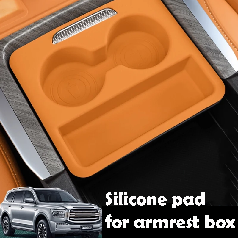 

For TANK 500 Hi4-T 2022-2025 Central Control Silicone Pad for Armrest Box Interior Water Cup Pad Shock Absorber Accessories