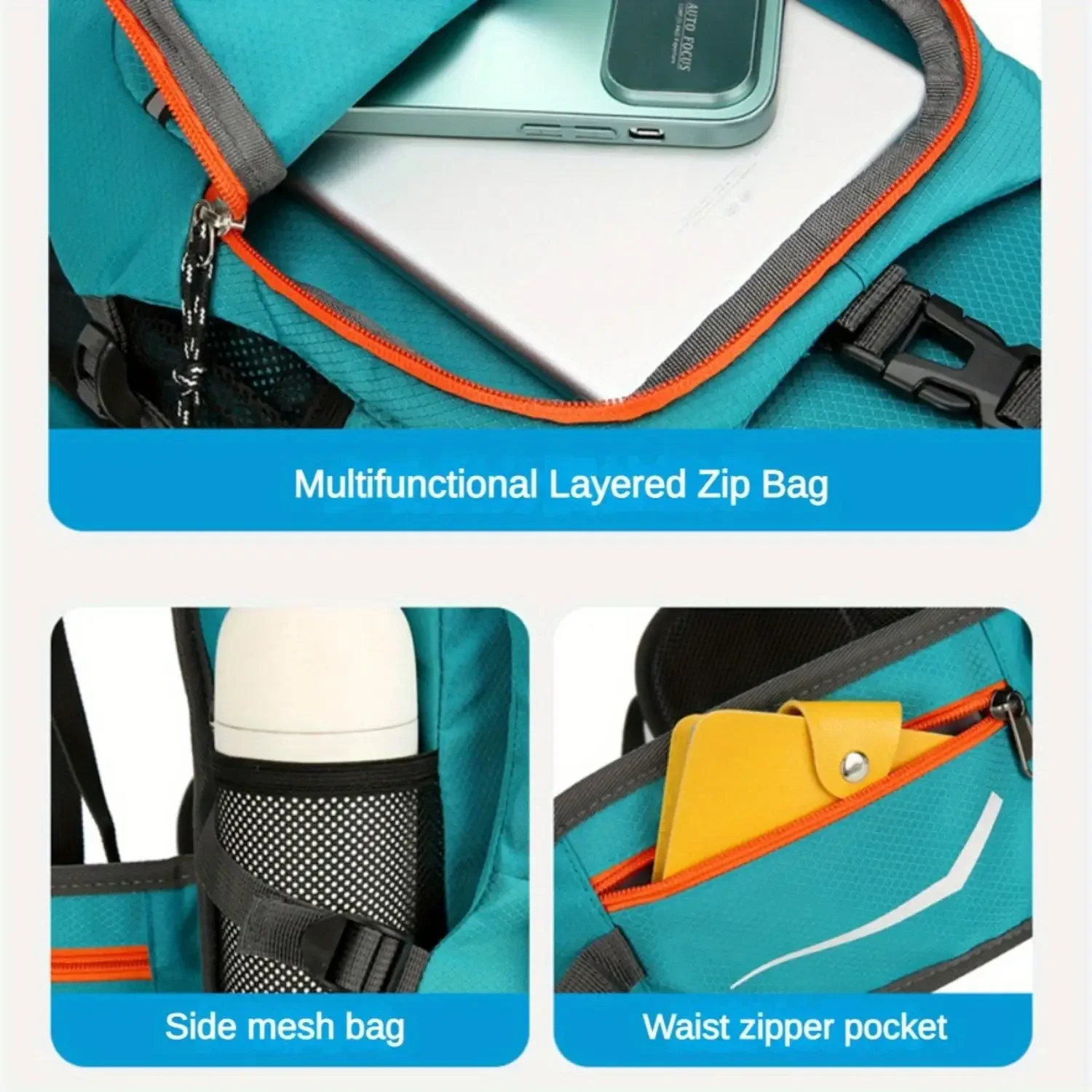 กระเป๋าเป้กลางแจ้งขนาด 35 ลิตร ไนลอน สำหรับปีนเขา ปั่นจักรยาน วิ่ง กระเป๋าเป้เอนกประสงค์น้ำหนักเบาพิเศษ ความจุขนาดใหญ่