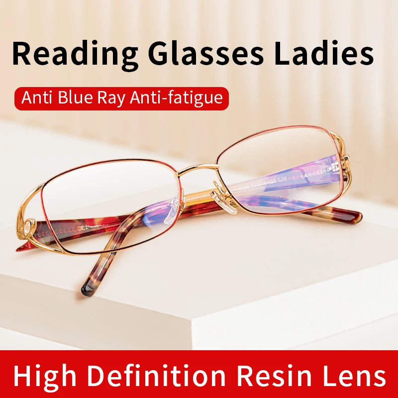 Blue Light Blocking Reading Glasses for Women, Anti Blue Ray Anti-Fatigue Stylish Presbyopia Eyeglasses Female eyeglasses