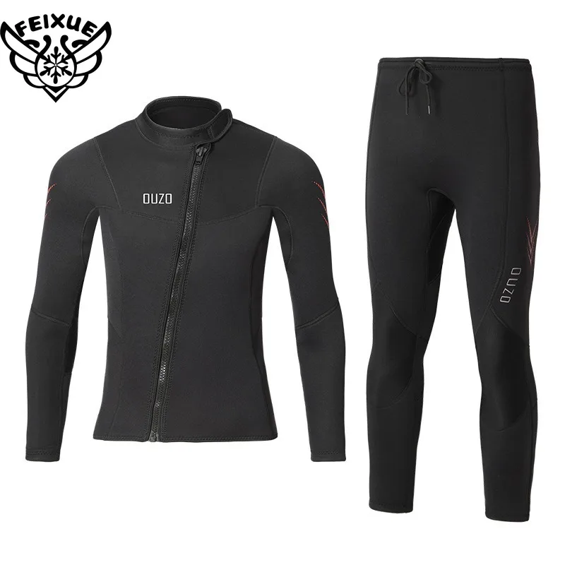 

3MM Men's Neoprene Wetsuit Men Diving Jacket Long Sleeve Snorkeling Coat Male Surfing Winter Jacket Fishing Thermal Swimwear