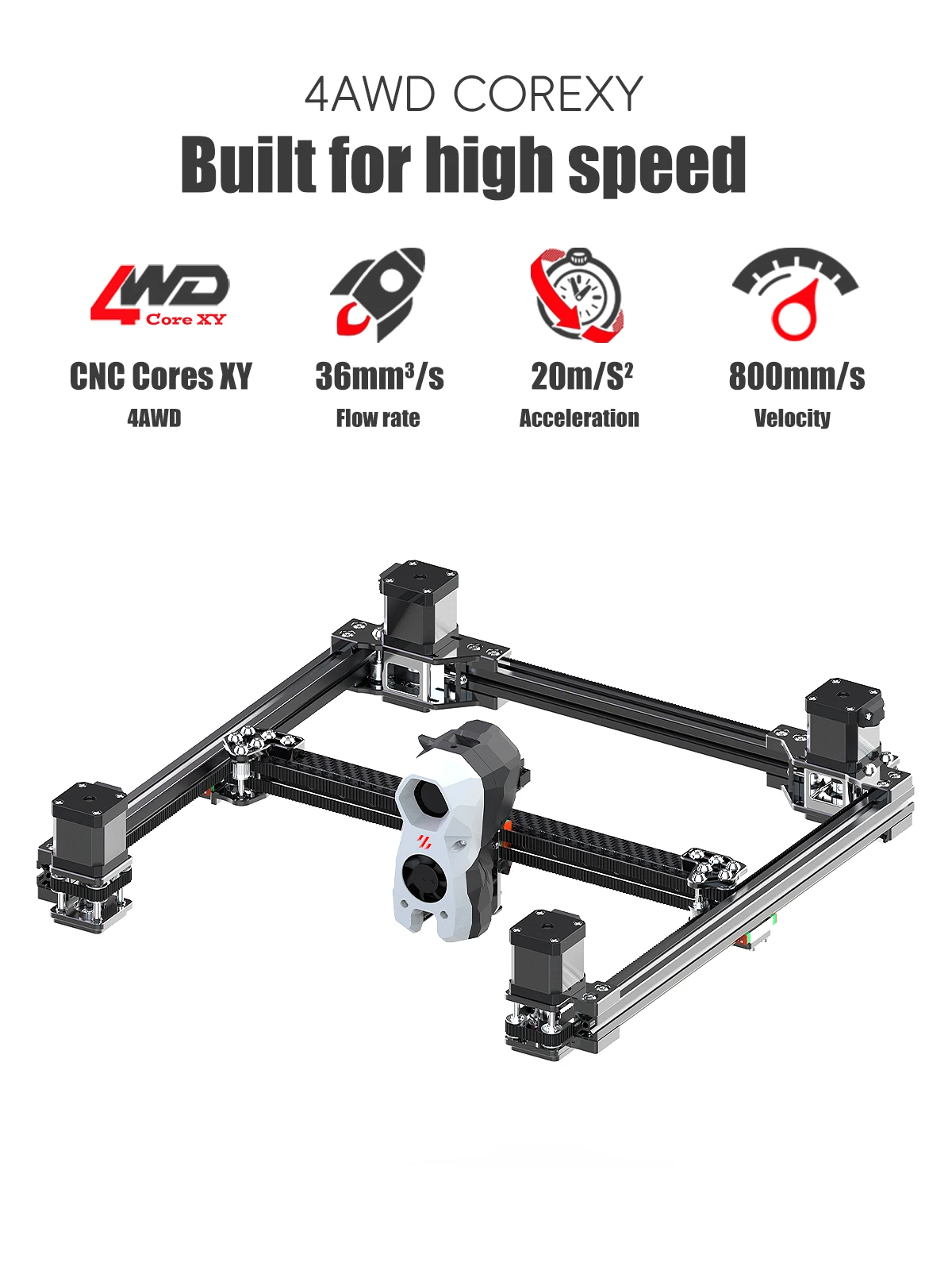 Imagem -03 - Atualizado Siboor Voron Trident June 2024 Estrutura de Metal Cnc 4awd Corexy Impressora 3d Faça Você Mesmo Desktop Kit Completo de Nivelamento Automático 3d