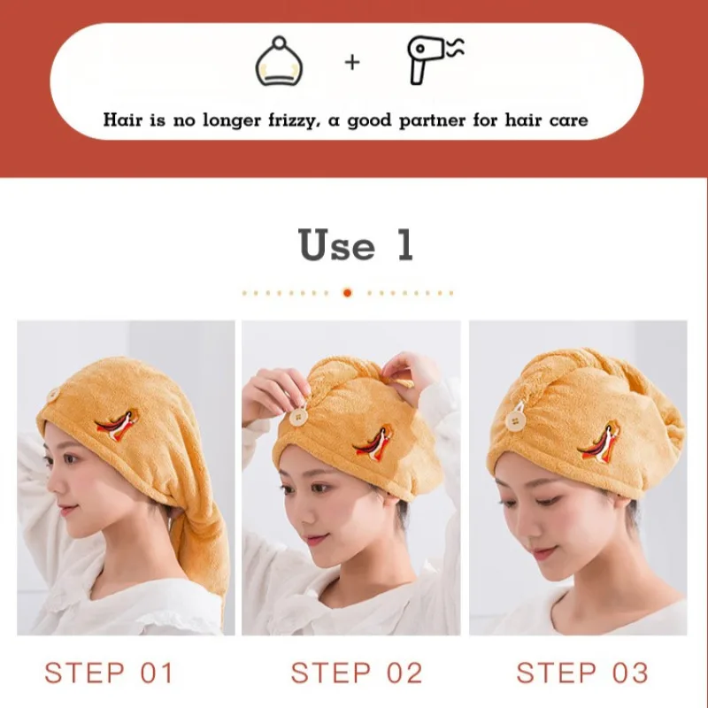 Quickdrying Hair Cap for WomenSuper Fast Drying and Lovely Cartoon Design