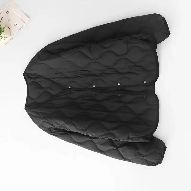 

Женская зимняя куртка, осенне-зимняя стеганая куртка, женская короткая куртка-джокер с v-образным вырезом, легкая хлопковая стеганая куртка, женская куртка