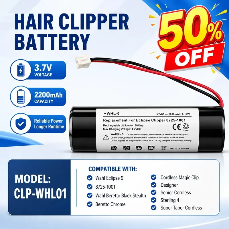 For Wahl Cordless Magic Clip Haircut Trimmer Battery 93837-001