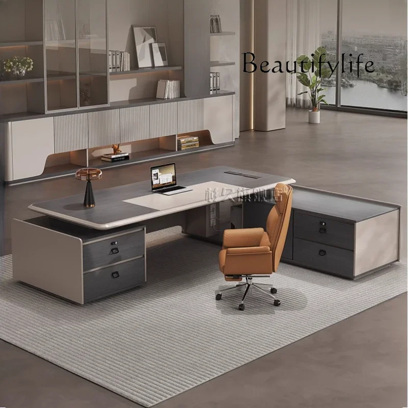 Q Mesa De Centro SalaL Shape Storage Executive Desk Manager Designer Computer Study Office Desks أدراج الكتابة Mesa Escrivanin