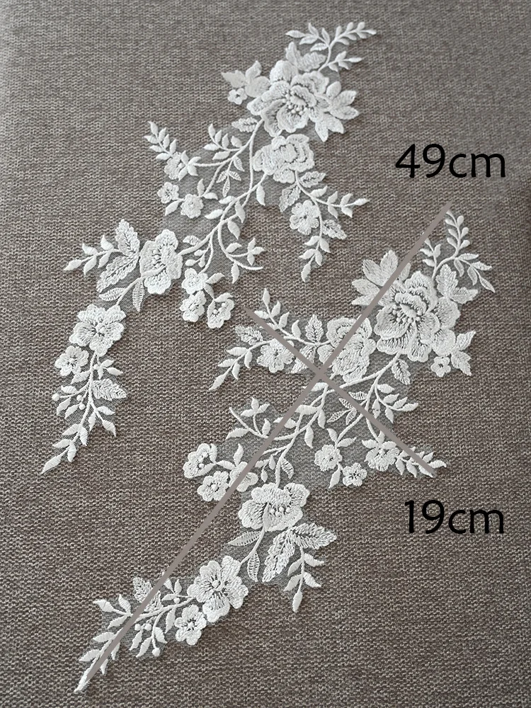 Fresh Leaf Embroidery Bridal Wedding Dress Veil DIY Accessories Lace Applique