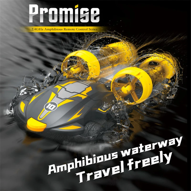 Amphibious Two-in-one Remote Control Hovercraft Speedboat Drift Car Children's Outdoor Remote Control Car Toys