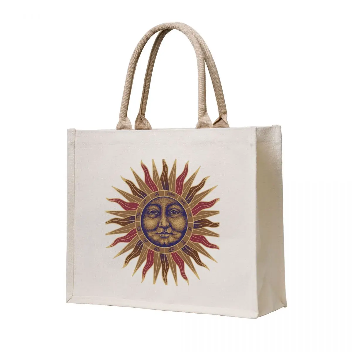 

Celestial Golden Sun Face Tote Bag Woman shopper bag Lady bag shopping