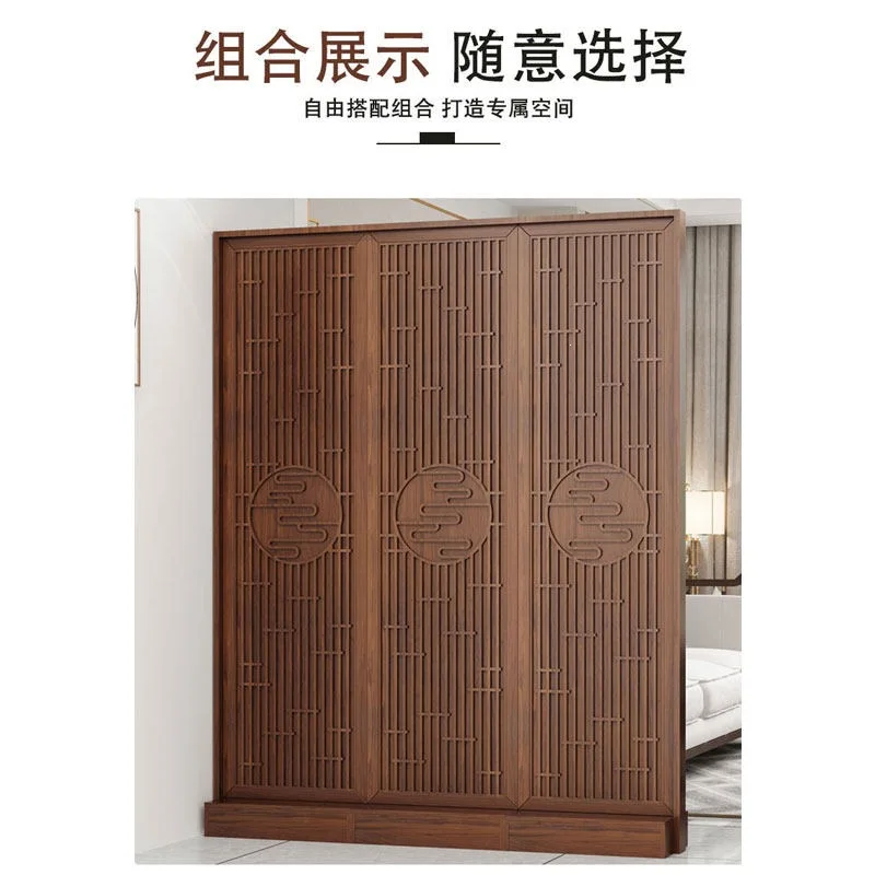 New Chinese style entrance screen partition cabinet, living room entrance entrance facing the entrance, wooden decorative rack