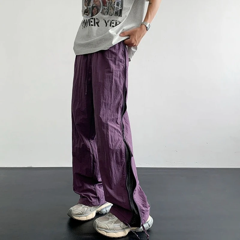 

Spring Summer Zipper Breathable Loose Trousers Man Fashion Casual Luxury Baggy Designer Techwear Emo Cheap Cargo Pants for Men