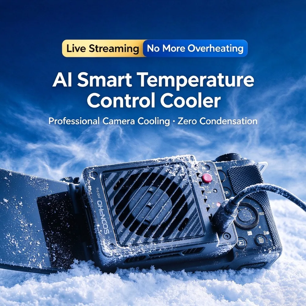 Semiconductor Camera Heat Sink Smart Temp Control Silent Fan Quick Install LED Display For Sony Fuji Canon Nikon Live Record