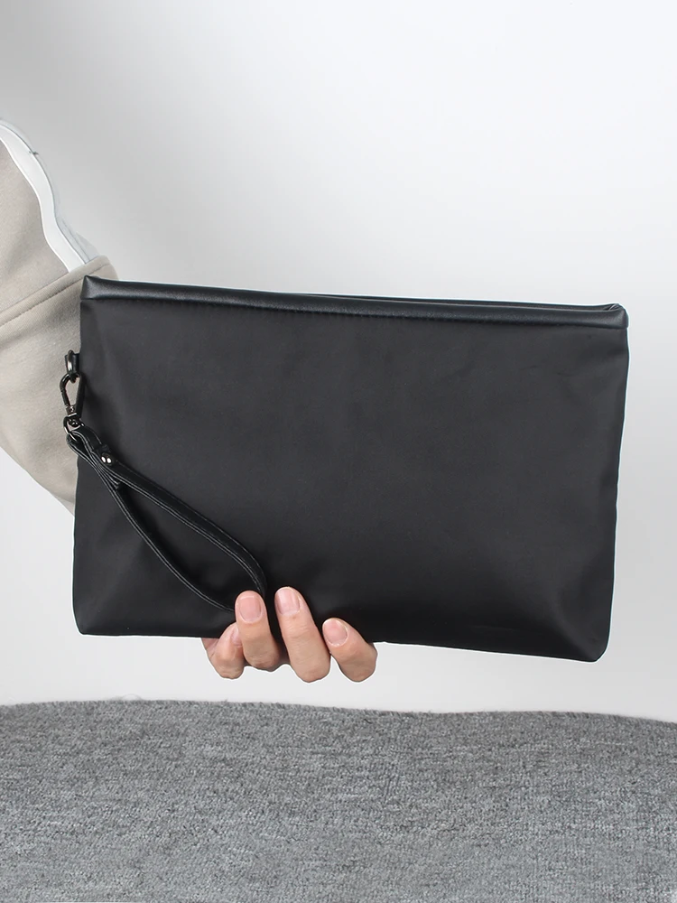 

Men's Ox Cloth Handbag Large Capaci Document Storage Bag Casual Handheld Bag for Youth with Zipper Closure Soft Handle