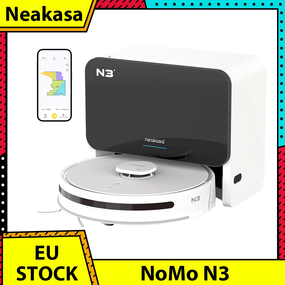 Neakasa NoMo N3 Robot Vacuum Cleaner with Self-Emptying Station 4000Pa Suction LDS + SLAM Navigation 2.5L Dustbin App Control