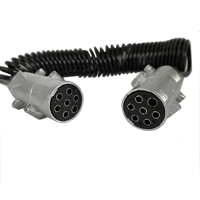 2025/مقطورة ثقيلة وشاحنة كابل كهربائي موصل مقطورة شاحنة مقاوم للماء 7pin لفائف سوزي كابل حلزوني