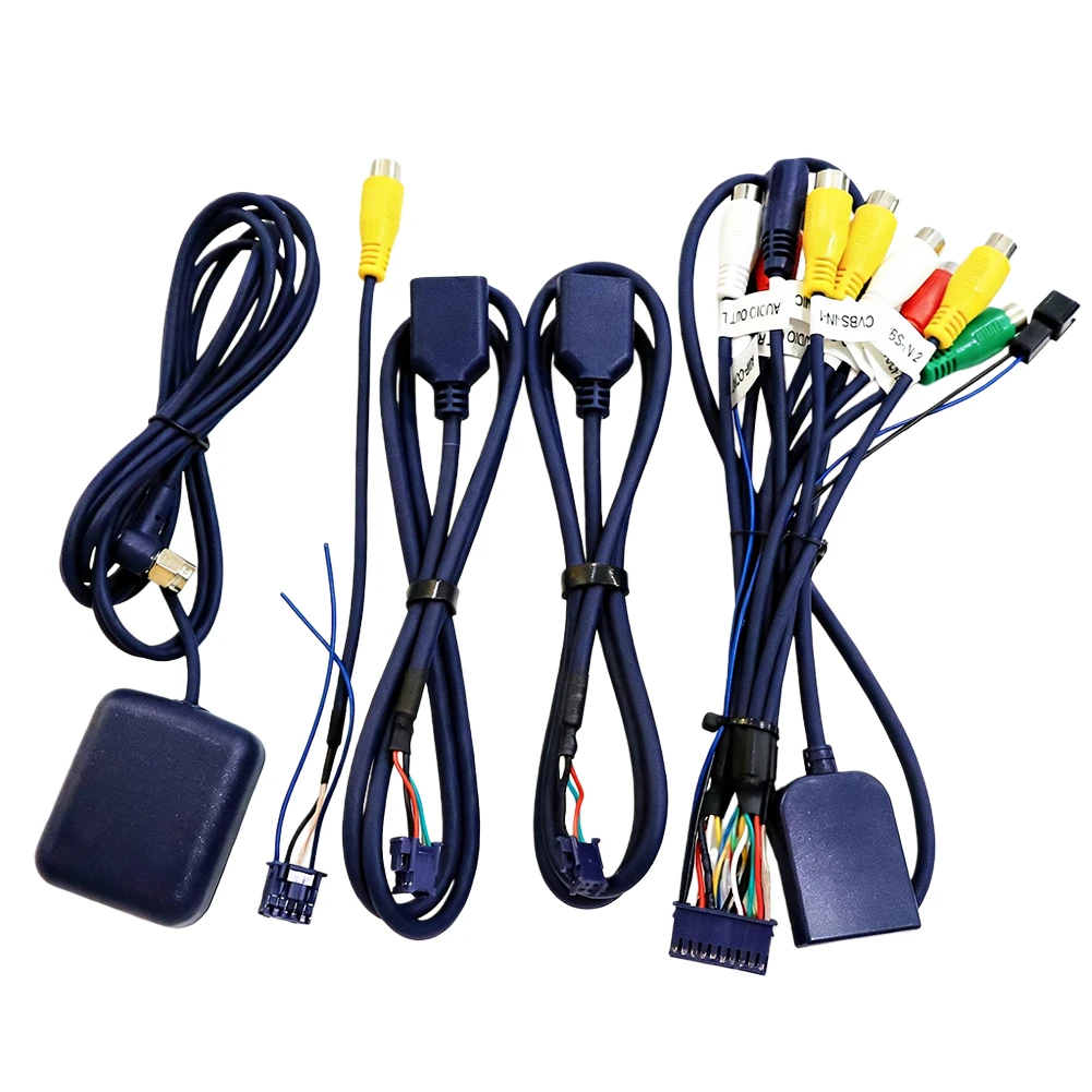 For Android Navigation Rear-View Display USB Video Cable For RCA SIM Card Slot GPS Antenna Connection Cable Wire Harness
