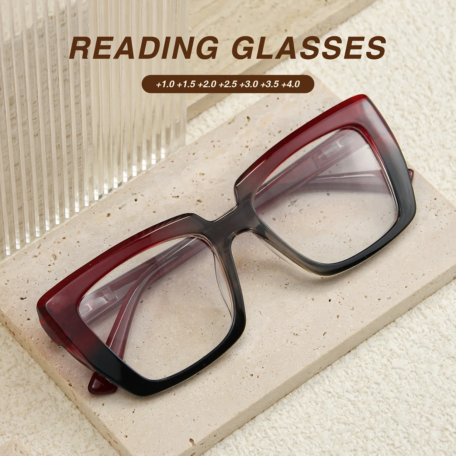 Retro Rectangle Reading Glasses Set — product information 5