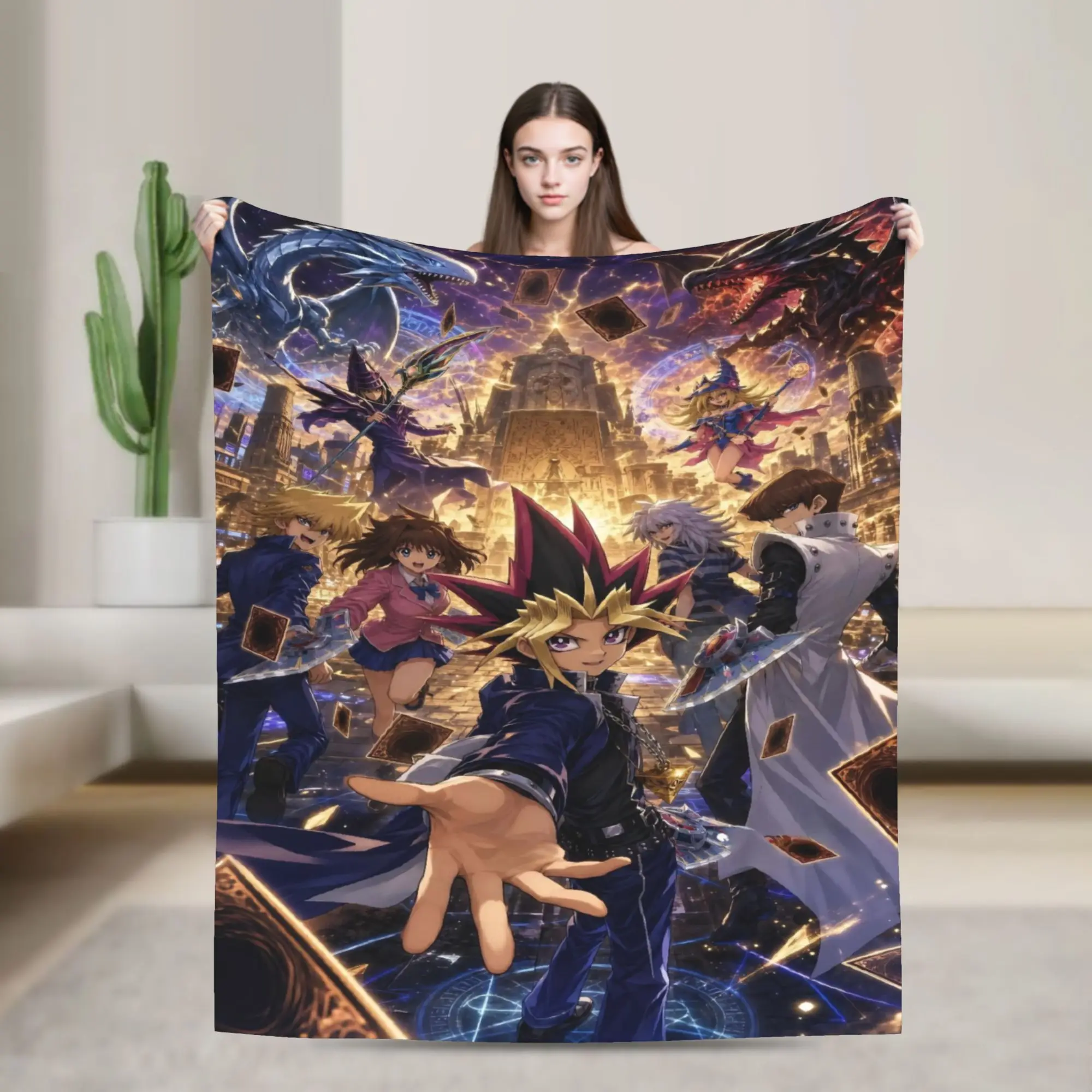 Yu-Gi-Oh  Print Blanket For Men Women Super Soft Cozy  Throw Blankets for Bed 50x60 Inches Multi-size