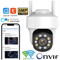 TUYA 6MP Outdoor Surveillance Camera 2.4G 5G Wifi Security Protection Smart Home ONVIF IP CCTV Alexa Color Night Vision