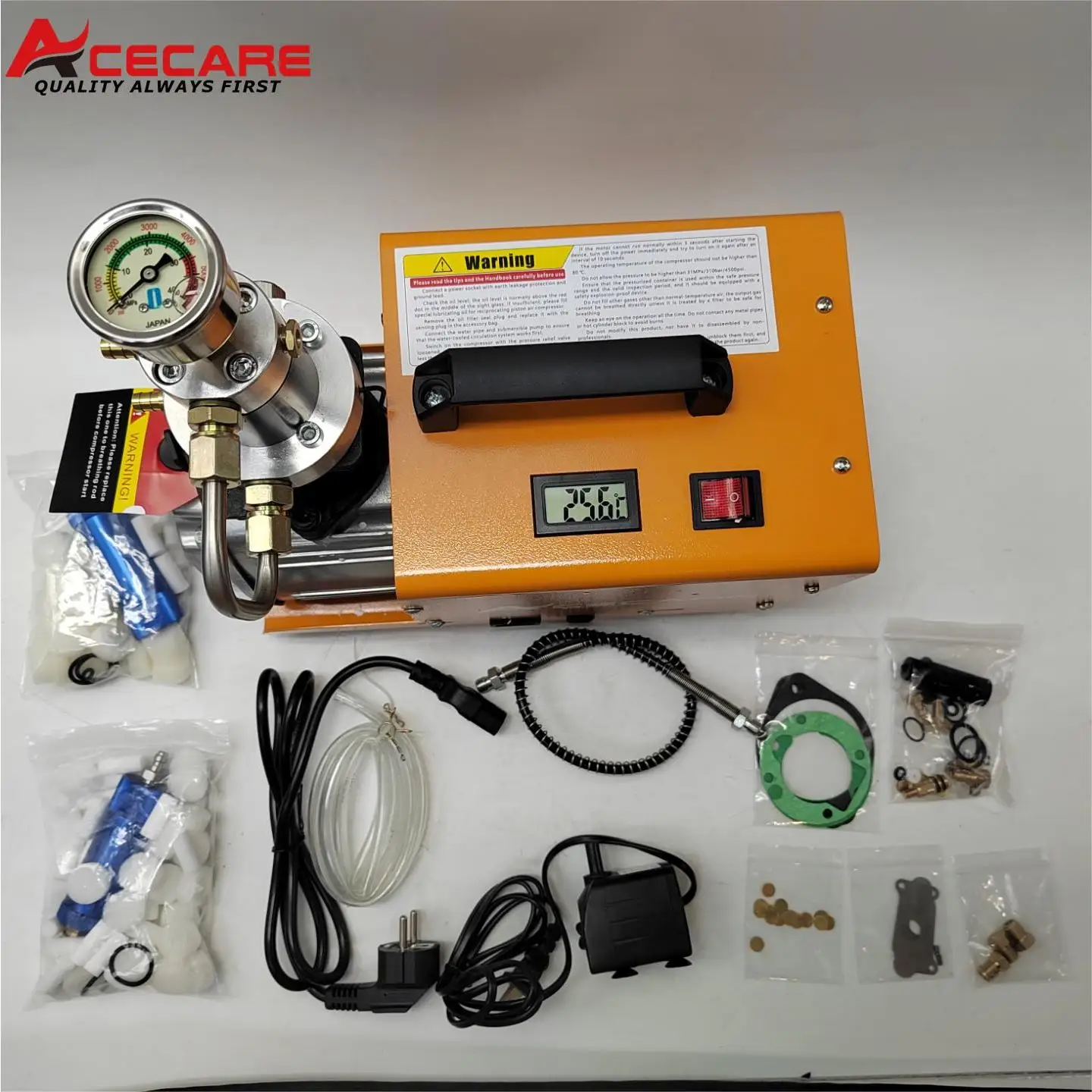 ACECARE kompresor udara listrik, ES031 4500Psi 300bar PCP kompresor udara tekanan tinggi tangki selam Scuba PCP 220V/110V